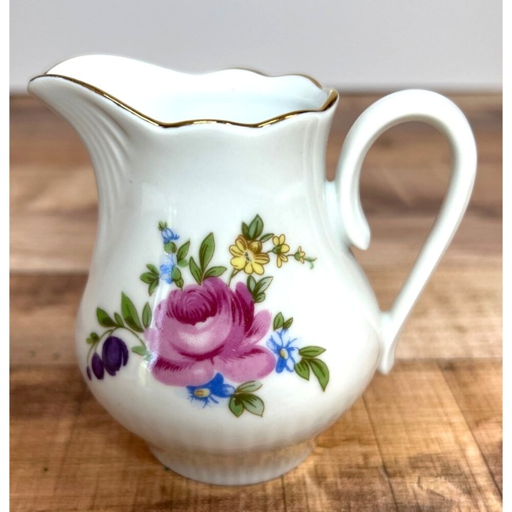 Vintage Jlmenau Henneberg Floral Porcelain Creamer